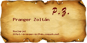 Pranger Zoltán névjegykártya