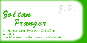 zoltan pranger business card